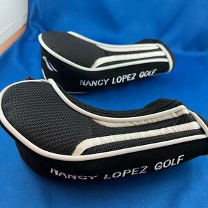 Two Nancy Lopez Hybrid Headcovers Head Covers. Black & White.
